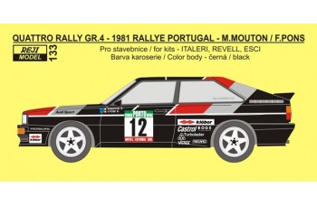 Decal – Audi Quattro Rally  „Official“ - Rally Portugal 1981 – Mouton / Pons